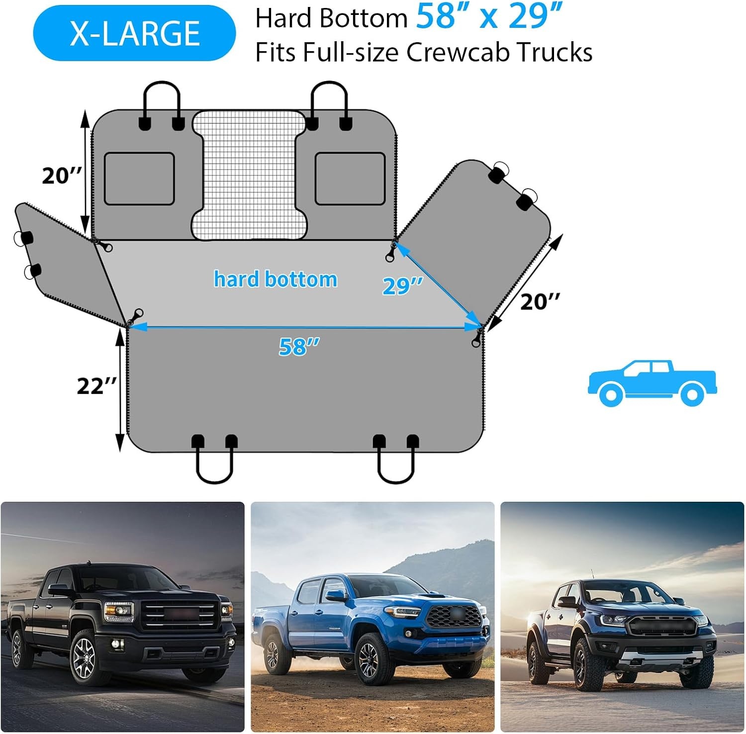 image:imageURPOWER 2026 Upgraded Back Seat Extender for Dogs Large Hard Bottom Dog Car Seat Cover Holds 550lbs Waterproof Dog Hammock Pet Bed with HighDensity Foam NonSlip Backseat ProtectorMatte Black