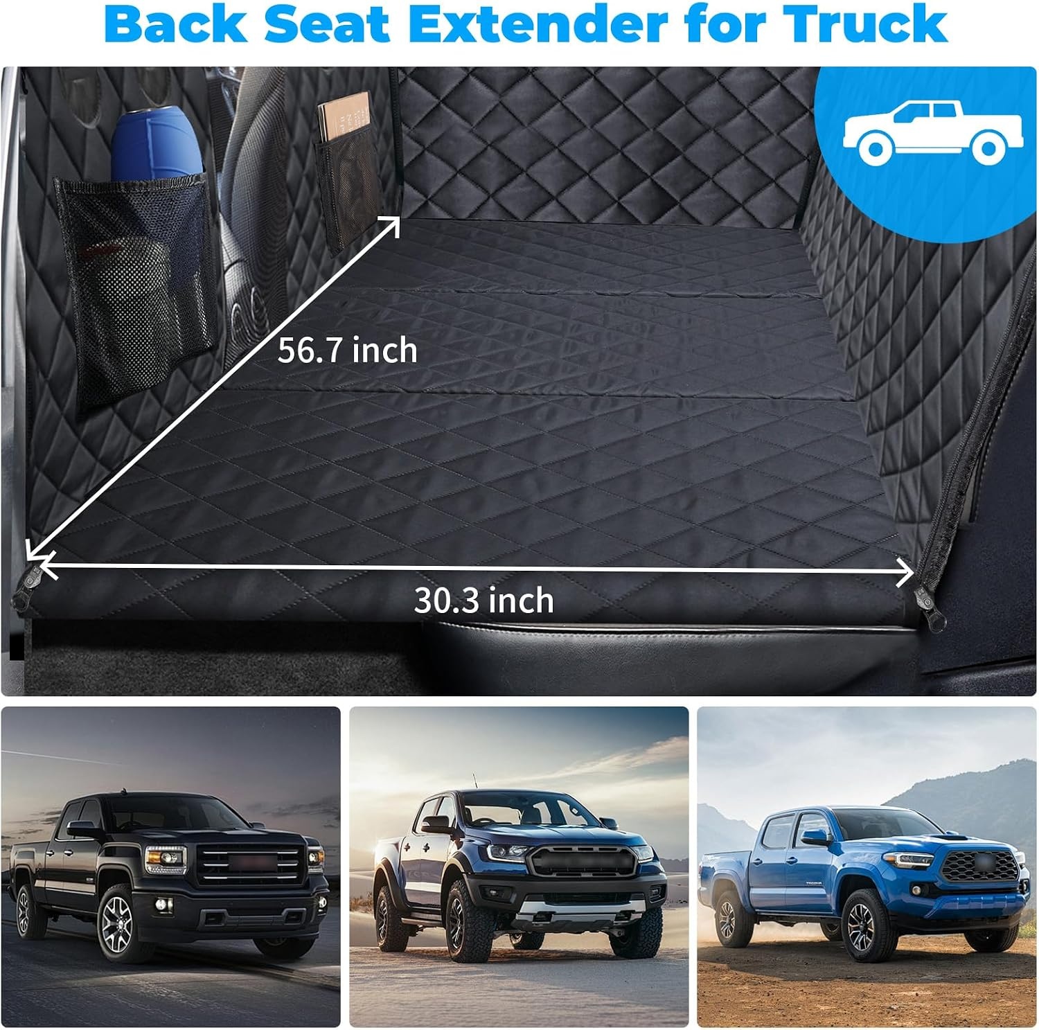 image:imageURPOWER 2026 Upgraded Back Seat Extender for Dogs Large Hard Bottom Dog Car Seat Cover Holds 550lbs Waterproof Dog Hammock Pet Bed with HighDensity Foam NonSlip Backseat ProtectorBlack with Orange