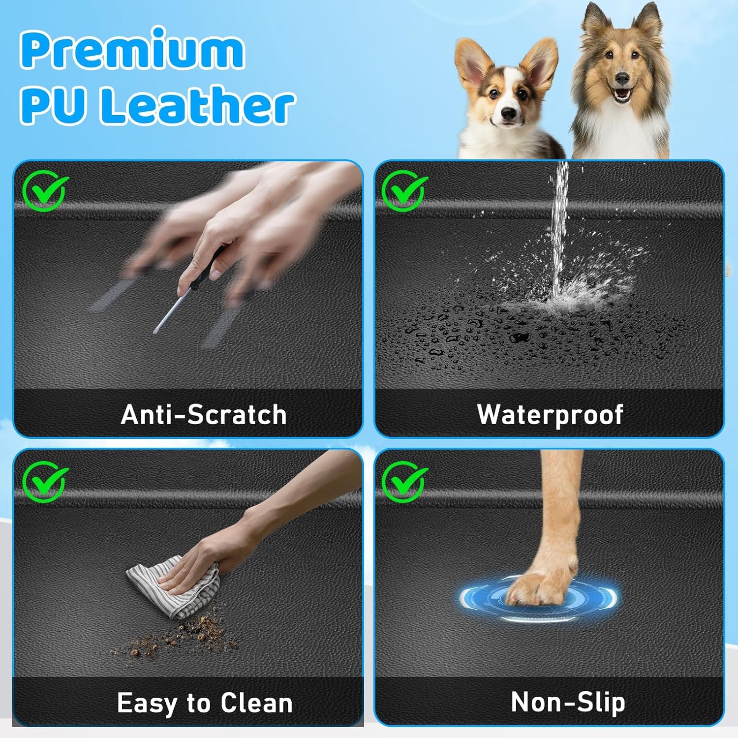 image:imageURPOWER 2026 Upgraded Back Seat Extender for Dogs Large Hard Bottom Dog Car Seat Cover Holds 550lbs Waterproof Dog Hammock Pet Bed with HighDensity Foam NonSlip Backseat ProtectorMatte Black