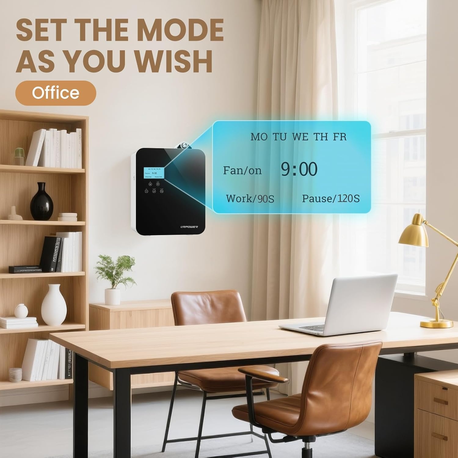 image:imageURPOWER 300ml Waterless Nebulizing Scent Diffuser Up to 3000 Sq Ft Smart APP Control HVACWall ColdAir Aromatherapy Machine with Lockable Oil Bottle for HomeOfficeHotel Starter Oil IncludedWood