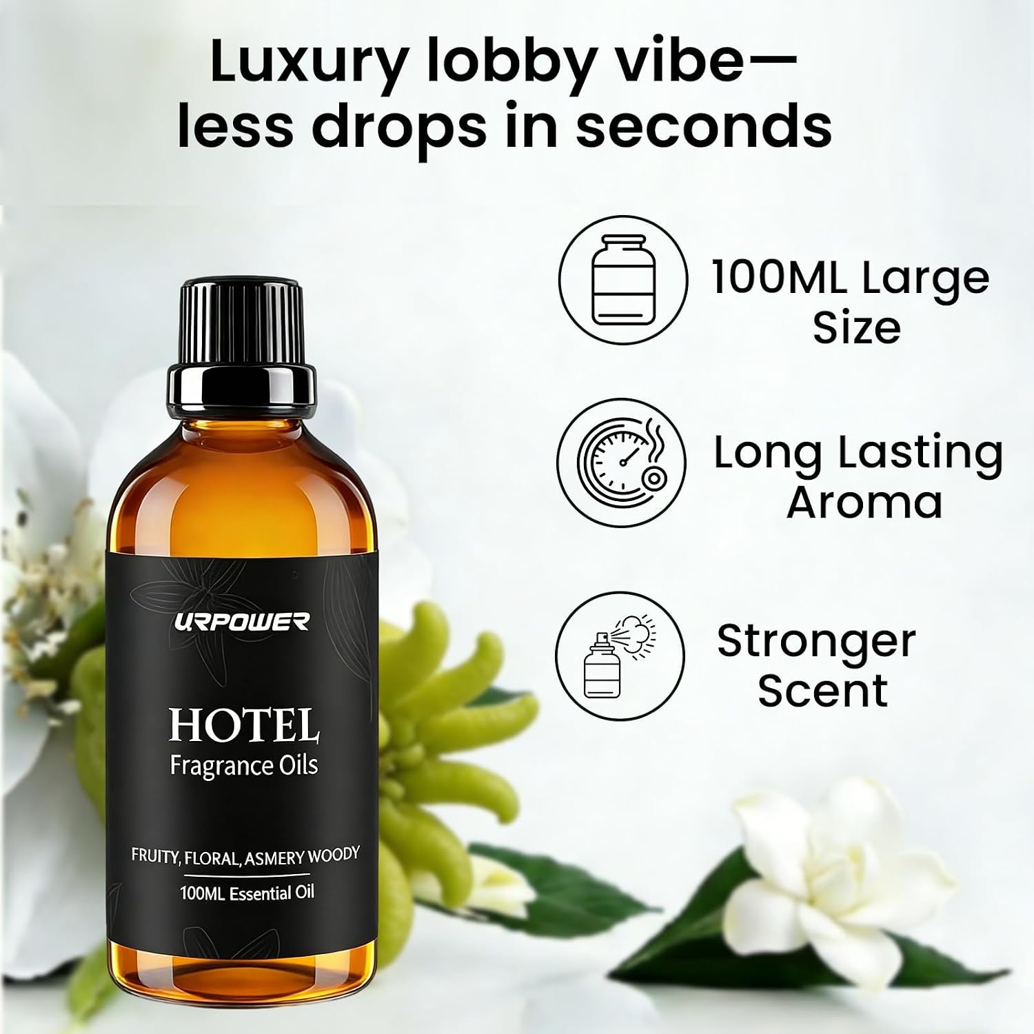 image:imageURPOWER 300ml Waterless Nebulizing Scent Diffuser amp 100ml RitzCarlton Inspired Oil