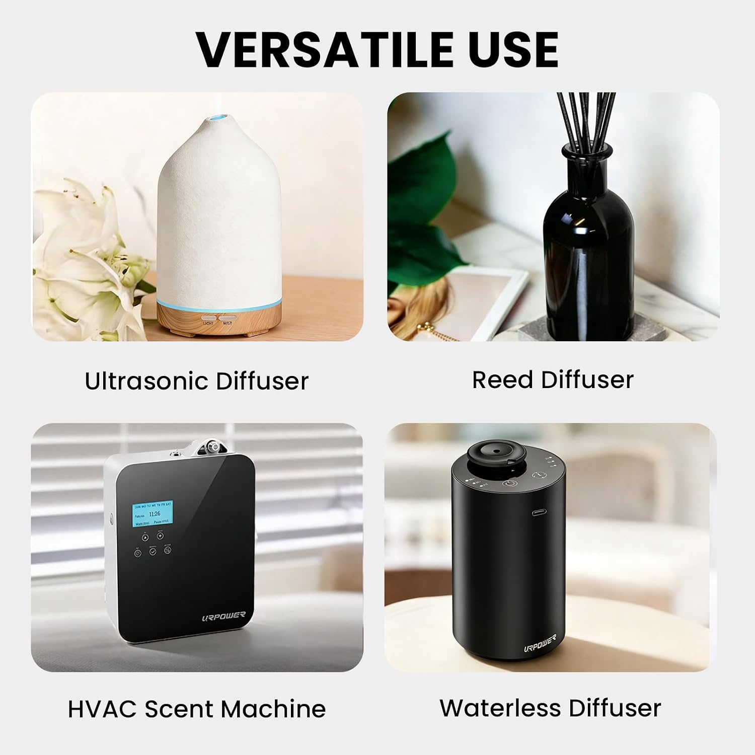image:imageURPOWER 300ml Waterless Nebulizing Scent Diffuser amp 100ml RitzCarlton Inspired Oil