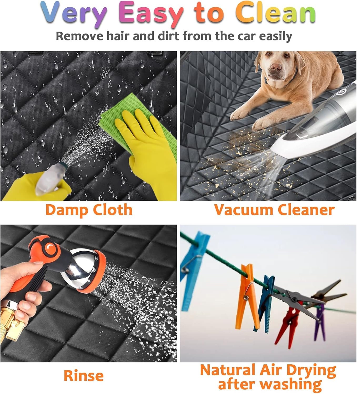 image:imageURPOWER 6in1 Dog Car Seat Cover for Back Seat Waterproof Dog Car Hammock with Mesh Window NonSlip Pet Backseat Protector for Cars Trucks and SUVs