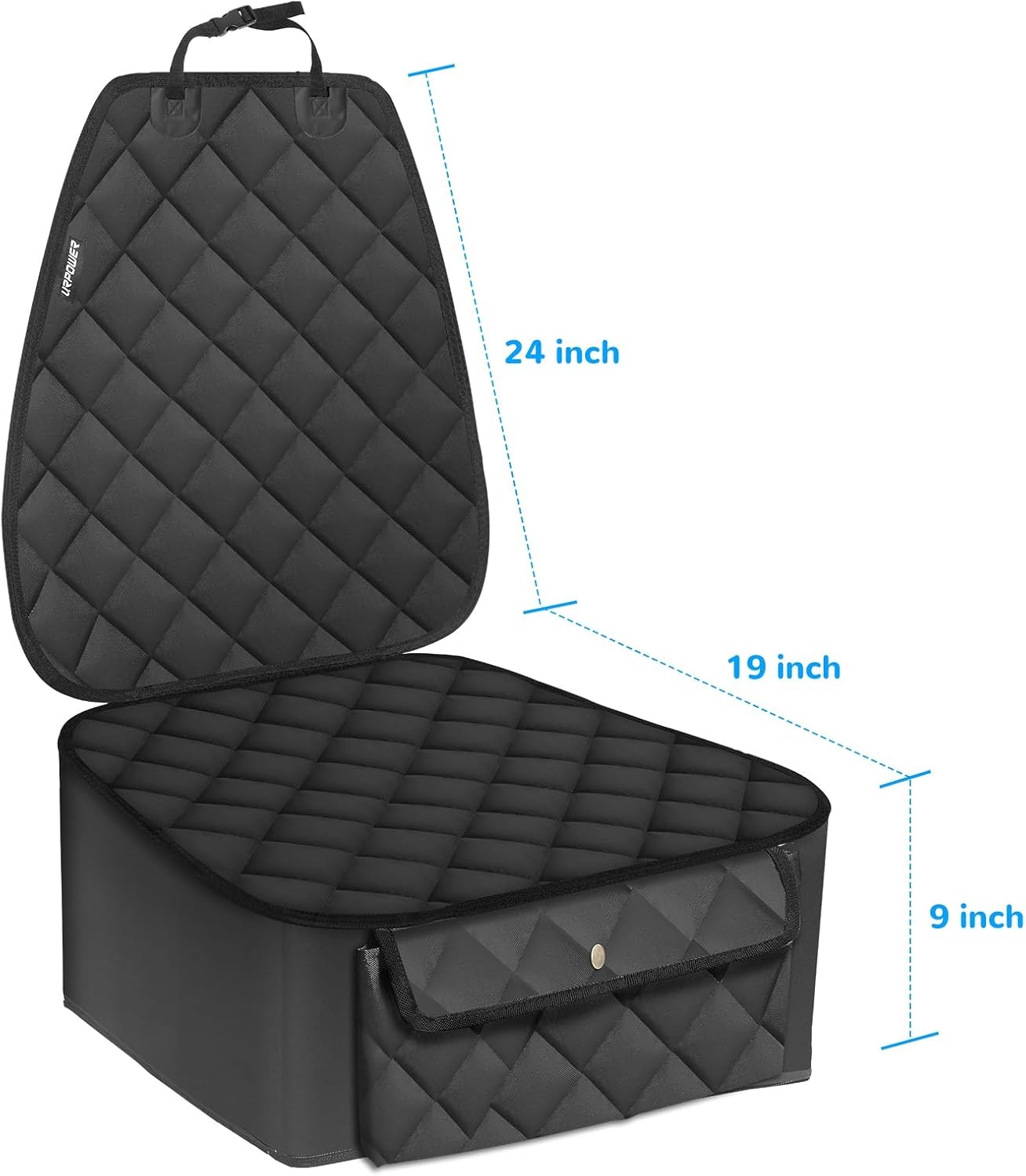 image:imageURPOWER Dog Car Seat Cover for Front Seat Waterproof Pet Car Seat Protector with Pocket amp Elastic Skirt NonSlip Dog Bucket Seat Covers for Cars Trucks amp SUVsBlack