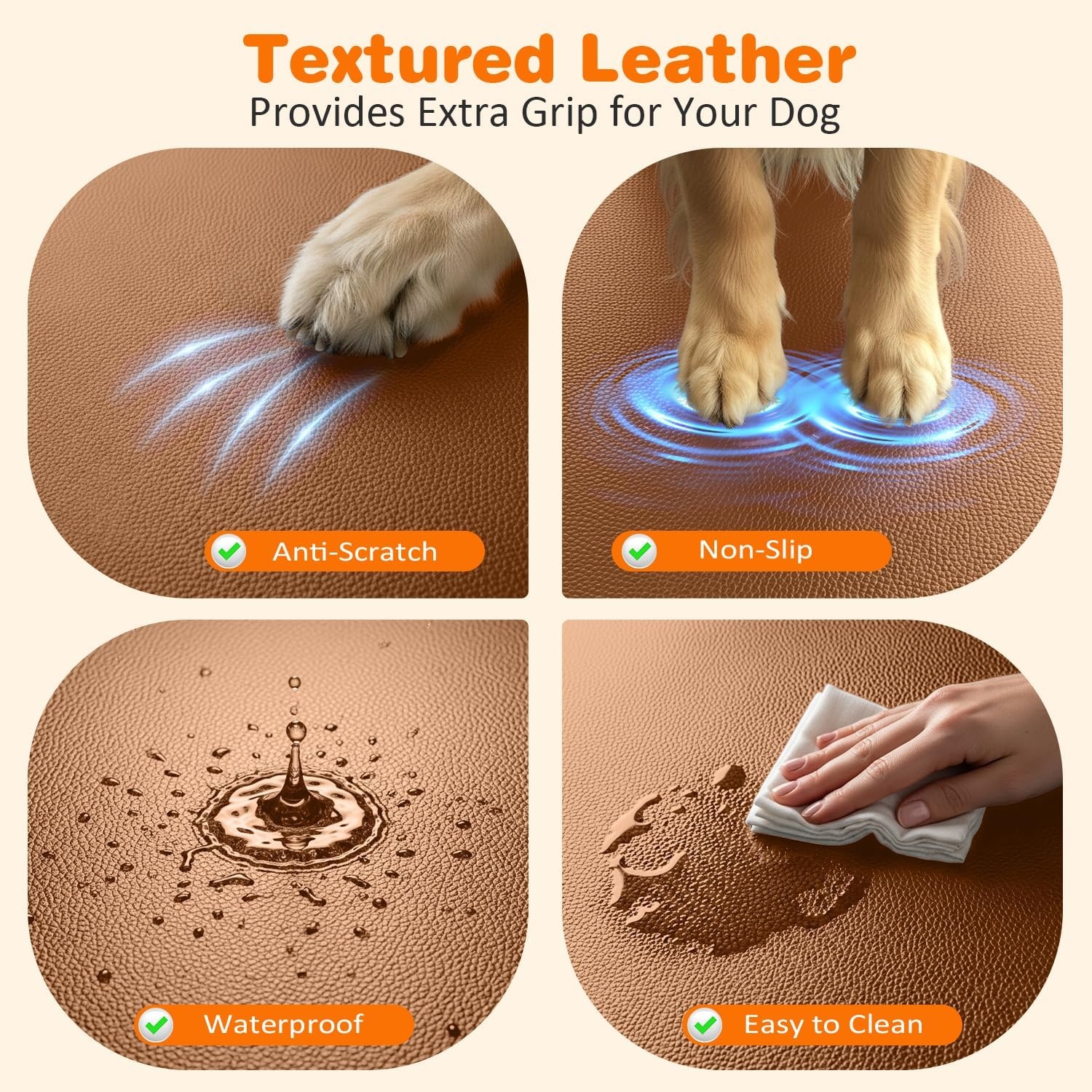 image:imageURPOWER Hard Bottom Dog Car Seat Cover for Pets 100 Waterproof Seat Cover Hammock 600D Heavy Duty Scratch Proof Nonslip Durable Back Seat Covers for Cars Trucks and SUVsBrown