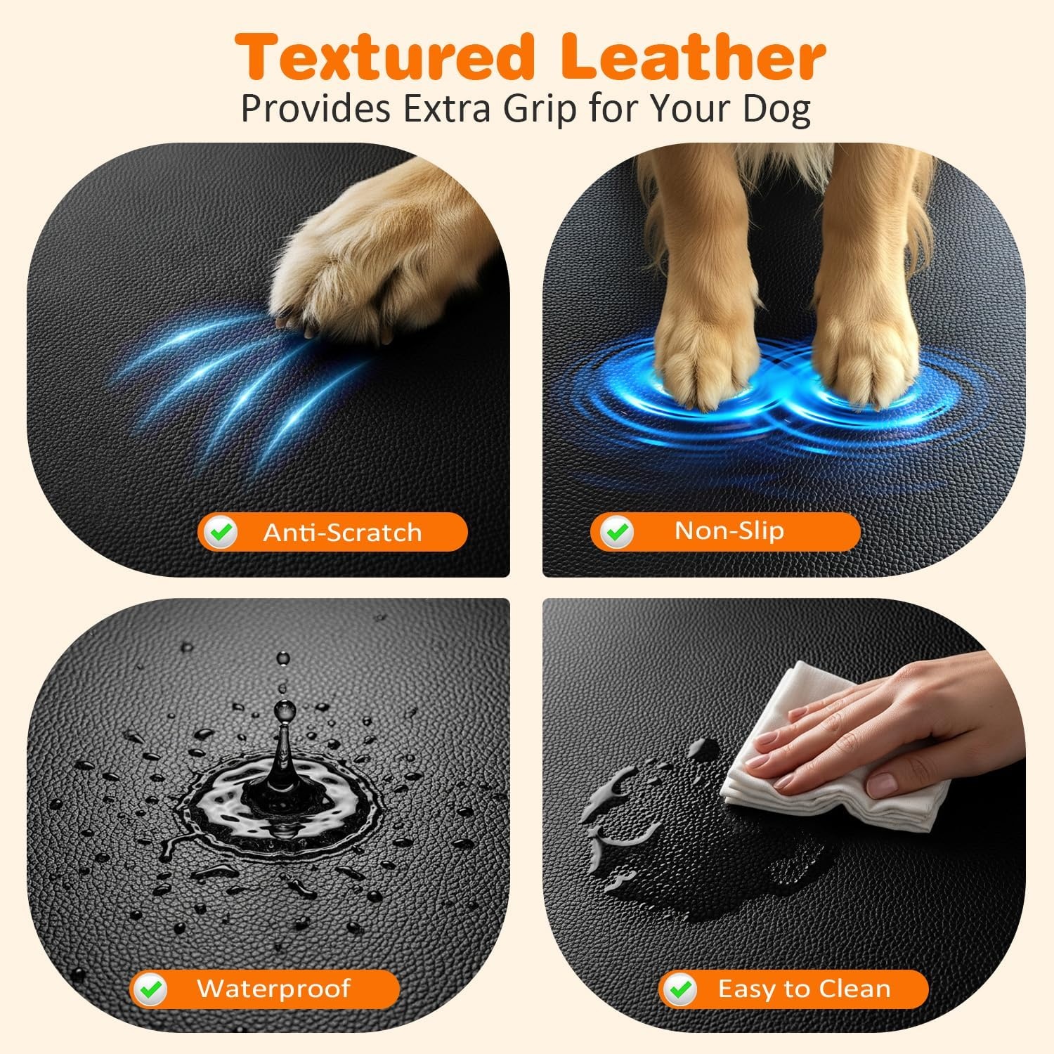 image:imageURPOWER Hard Bottom Dog Car Seat Cover for Pets 100 Waterproof Seat Cover Hammock 600D Heavy Duty Scratch Proof Nonslip Durable Back Seat Covers for Cars Trucks and SUVsBlack