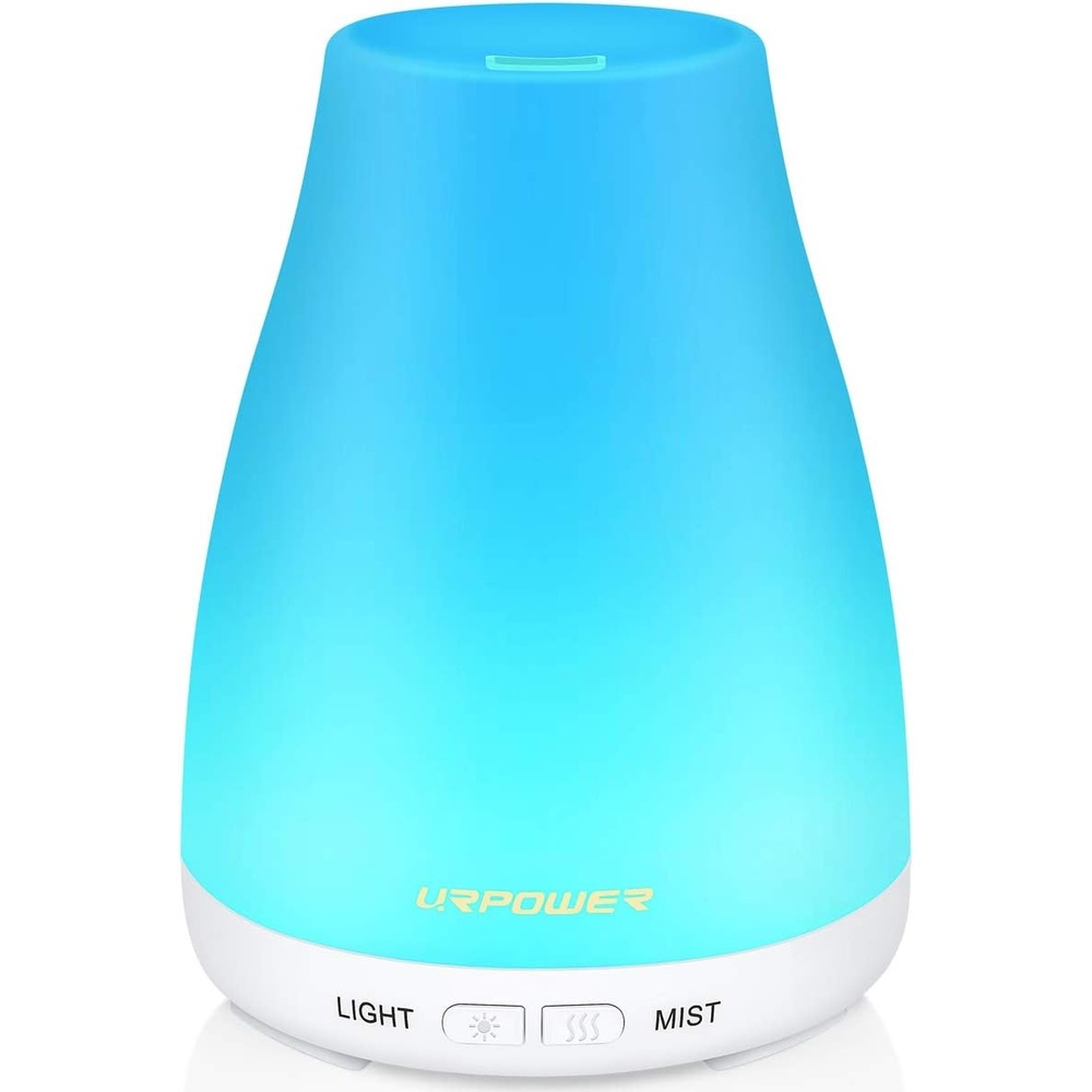 image:imageURPOWER 100ML Essential Oil Diffuser Ultrasonic Cool Mist Humidifier with 7 LED Lights Timer amp AutoOff Quiet Aromatherapy Scent Diffuser for Home Bedroom Office RelaxationWhite