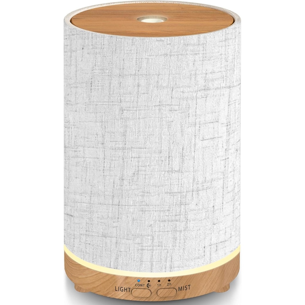 image:imageURPOWER 100ML Essential Oil Diffusers for Home with Linen Cover 7 Color Changing Lights Timer amp AutoOff Scent Diffuser Oil Machine Humidifier Aromatherapy Air Diffusers for Bedroom OfficeGray Linen