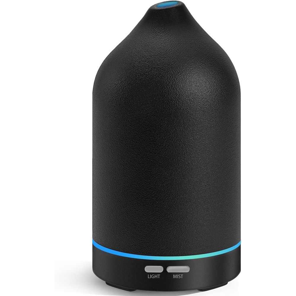 image:imageURPOWER 120ML Essential Oil Diffuser Ceramic Aromatherapy Diffuser with 7Color LED Lights Auto ShutOff 2 Mist Modes Humidifier for Home Office Decor Scent Diffuser for Yoga SpaBlack
