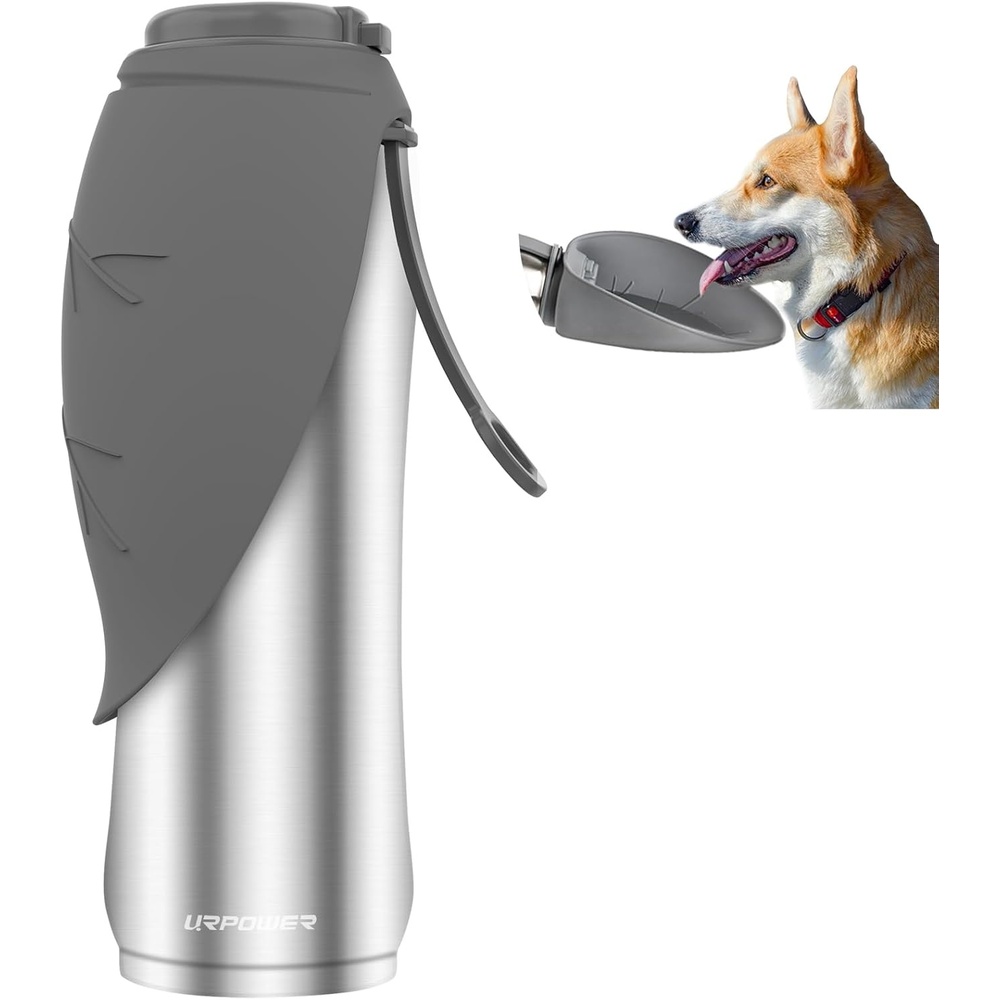 image:imageURPOWER 27 Oz Large Dog Water Bottle Double Wall Insulated Stainless Steel Dog Travel Water Bottle Leak Proof Portable Pet Water Dispenser BPAFree Drinking Bowl for Dog Outdoor Walking Hiking