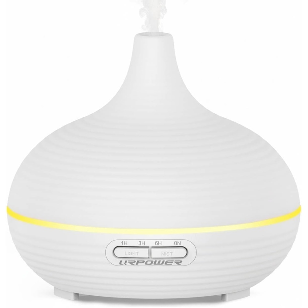 image:imageURPOWER 300ml Sleep Diffuser for Bedroom AllNight Essential Oil Diffuser Quiet Ultrasonic Cool Mist AutoOff amp Timer 7 LED Color Diffusers Humidifier for Home Office amp Large Rooms