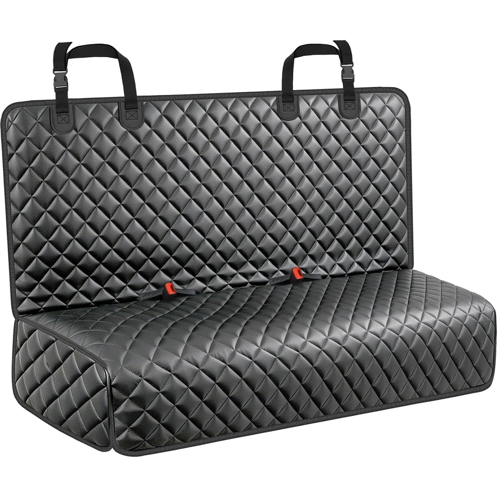 image:imageURPOWER Dog Car Seat Cover for Back Seat Waterproof NonSlip Car Seat Protector for Dogs Pet Scratchproof Back Bench Seat Covers for MidSize Cars MidSize SUVs BlackMatte Black