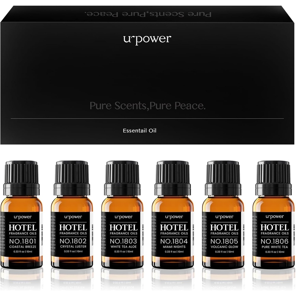 image:imageURPOWER Hotel Collection Diffuser Oil 6 Premium Scents for Diffusers 10ml034 fl oz Essential Oils Set for Diffusers for Home Inspired by Baccarat Westin My Way Pure White Tea and Other Hotel
