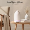 URPOWER 120ML Essential Oil Diffuser Ceramic Aromatherapy Diffuser with 7-Color LED Lights, Auto Shut-Off, 2 Mist Modes, Humidifier for Home Office Decor, Scent Diffuser for Yoga Spa(All White)
