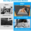 URPOWER 2026 Upgraded Back Seat Extender for Dogs – Large Hard Bottom Dog Car Seat Cover Holds 550lbs, Waterproof Dog Hammock Pet Bed with High-Density Foam Non-Slip Backseat Protector(Black and Grey)