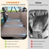 URPOWER 2026 Upgraded Back Seat Extender for Dogs – Large Hard Bottom Dog Car Seat Cover Holds 550lbs, Waterproof Dog Hammock Pet Bed with High-Density Foam Non-Slip Backseat Protector(Khaki)