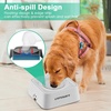 URPOWER 2.5L Dog Water Bowl 85oz Large Capacity Dog Bowls No Spill Pet Water Dispenser for Messy Drinkers Splash Proof Slow Feeder Vehicle Carried Travel Bowl for Dogs, Cats &Pets(Light Gray)