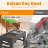 URPOWER 2-in-1 Elevated Slow Feeder Dog Bowls with No-Spill Water Bowl, 4 Height-Adjustable Raised Dog Bowls, Non-Slip Food and Water Bowls with Stand for Small, Medium, Large Dogs, Cats and Pets(Grey)