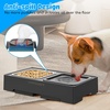URPOWER 2-in-1 Elevated Slow Feeder Dog Bowls with No-Spill Water Bowl, 4 Height-Adjustable Raised Dog Bowls, Non-Slip Food and Water Bowls with Stand for Small, Medium, Large Dogs, Cats and Pets(Black)