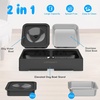 URPOWER 2-in-1 Elevated Slow Feeder Dog Bowls with No-Spill Water Bowl, 4 Height-Adjustable Raised Dog Bowls, Non-Slip Food and Water Bowls with Stand for Small, Medium, Large Dogs, Cats and Pets(Black)