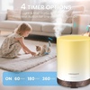 URPOWER 300ml Essential Oil Diffuser Ultrasonic Air Humidifier AUTO Shut Off Aromatherapy Scent Diffuser Night Light 7 Color Changing LED Lights and 4 Timer Settings for Home Office Yoga(Dark Brown)