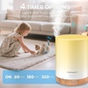 URPOWER 300ml Essential Oil Diffuser Ultrasonic Air Humidifier AUTO Shut Off Aromatherapy Scent Diffuser Night Light 7 Color Changing LED Lights and 4 Timer Settings for Home Office Yoga(Light Brown)
