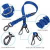 URPOWER 3-in-1 Dog Seat Belt for Car, 2 Pack Adjustable Bungee Dog Car Harness with Seatbelt Buckle & Latch Hook, Reflective & 360° Swivel Heavy Duty Pet Safety Belts for Dogs and Cats(Blue)
