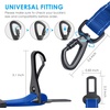 URPOWER 3-in-1 Dog Seat Belt for Car, 2 Pack Adjustable Bungee Dog Car Harness with Seatbelt Buckle & Latch Hook, Reflective & 360° Swivel Heavy Duty Pet Safety Belts for Dogs and Cats(Blue)