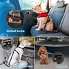 URPOWER 3-in-1 Dog Seat Belt for Car, 2 Pack Adjustable Bungee Dog Car Harness with Seatbelt Buckle & Latch Hook, Reflective & 360° Swivel Heavy Duty Pet Safety Belts for Dogs and Cats(Black)