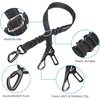 URPOWER 3-in-1 Dog Seat Belt for Car, 2 Pack Adjustable Bungee Dog Car Harness with Seatbelt Buckle & Latch Hook, Reflective & 360° Swivel Heavy Duty Pet Safety Belts for Dogs and Cats(Black)