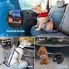 URPOWER 3-in-1 Dog Seat Belt for Car, 2 Pack Adjustable Bungee Dog Car Harness with Seatbelt Buckle & Latch Hook, Reflective & 360° Swivel Heavy Duty Pet Safety Belts for Dogs and Cats(Blue)