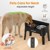 URPOWER 3-in-1 Elevated Dog Bowls – Mess Proof Double Deck 4 Height Adjustable Raised Stand with 2 Stainless Steel Food Bowls & Licking Plate for Small, Medium & Large Dogs(Matte Black)