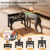 URPOWER 3-in-1 Elevated Dog Bowls – Mess Proof Double Deck 4 Height Adjustable Raised Stand with 2 Stainless Steel Food Bowls & Licking Plate for Small, Medium & Large Dogs(Black)