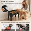 URPOWER 3-in-1 Elevated Dog Bowls – Mess Proof Double Deck 4 Height Adjustable Raised Stand with 2 Stainless Steel Food Bowls & Licking Plate for Small, Medium & Large Dogs(Black)