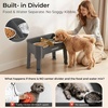 URPOWER 3-in-1 Elevated Dog Bowls – Mess Proof Double Deck 4 Height Adjustable Raised Stand with 2 Stainless Steel Food Bowls & Licking Plate for Small, Medium & Large Dogs(Grey)