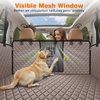 URPOWER 4 in 1 Dog Car Seat Cover for Back Seat, Waterproof Dog Hammock with Mesh Window and Side Flap Pet Car Seat Protector Dogs Backseat Cover for Cars, SUVs & Mid-Size Trucks(Khaki)