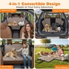 URPOWER 4 in 1 Dog Car Seat Cover for Back Seat, Waterproof Dog Hammock with Mesh Window and Side Flap Pet Car Seat Protector Dogs Backseat Cover for Cars, SUVs & Mid-Size Trucks(Khaki)