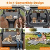 URPOWER 4 in 1 Dog Car Seat Cover for Back Seat, Waterproof Dog Hammock with Mesh Window and Side Flap Pet Car Seat Protector Dogs Backseat Cover for Cars, SUVs & Mid-Size Trucks(Grey)