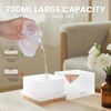 URPOWER Aromatherapy Essential Oil Diffuser Humidifier, 700ml Large Capacity Modern Ultrasonic Aroma Diffusers Running 20+ Hours with Adjustable Mist Mode/4 Timer Settings for Home Office Study(Light Brown)