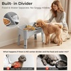 URPOWER Mess Proof Elevated Dog Bowls 4 Height Adjustable Raised Bowl Stand with 2 Stainless Steel Dog Bowls Non-Slip Food and Water Bowl Set for Small Dogs, Light Grey