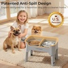 URPOWER Mess Proof Elevated Dog Bowls 4 Height Adjustable Raised Bowl Stand with 2 Stainless Steel Dog Bowls Non-Slip Food and Water Bowl Set for Small Dogs, Light Grey