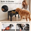 URPOWER Mess Proof Elevated Dog Bowls 4 Height Adjustable Raised Stand with No Spill Water Bowl and Slow Feeder Dog Bowls Non-Slip Food and Water Bowl Set for Small, Medium & Large Dogs(Black)
