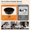 URPOWER Mess Proof Elevated Dog Bowls 4 Height Adjustable Raised Stand with No Spill Water Bowl and Slow Feeder Dog Bowls Non-Slip Food and Water Bowl Set for Small, Medium & Large Dogs(Jet Black)