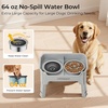 URPOWER Mess Proof Elevated Dog Bowls 4 Height Adjustable Raised Stand with No Spill Water Bowl and Slow Feeder Dog Bowls Non-Slip Food and Water Bowl Set for Small, Medium & Large Dogs(Light Grey)