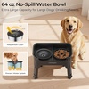 URPOWER Mess Proof Elevated Dog Bowls 4 Height Adjustable Raised Stand with No Spill Water Bowl and Slow Feeder Dog Bowls Non-Slip Food and Water Bowl Set for Small, Medium & Large Dogs(Black)