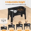 URPOWER Mess Proof Elevated Dog Bowls 4 Height Adjustable Raised Stand with No Spill Water Bowl and Slow Feeder Dog Bowls Non-Slip Food and Water Bowl Set for Small, Medium & Large Dogs(Jet Black)