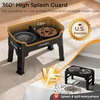 URPOWER Mess Proof Elevated Dog Bowls 4 Height Adjustable Raised Stand with No Spill Water Bowl and Slow Feeder Dog Bowls Non-Slip Food and Water Bowl Set for Small, Medium & Large Dogs(Black)
