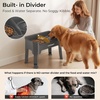 URPOWER Mess Proof Elevated Dog Bowls 4 Height Adjustable Raised Stand with No Spill Water Bowl and Slow Feeder Dog Bowls Non-Slip Food and Water Bowl Set for Small, Medium & Large Dogs(Grey)