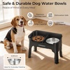 URPOWER Mess Proof Elevated Dog Bowls 4 Height Adjustable Raised Stand with No Spill Water Bowl and Slow Feeder Dog Bowls Non-Slip Food and Water Bowl Set for Small, Medium & Large Dogs(Matte Black)