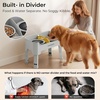 URPOWER Mess Proof Elevated Dog Bowls 4 Height Adjustable Raised Stand with No Spill Water Bowl and Slow Feeder Dog Bowls Non-Slip Food and Water Bowl Set for Small, Medium & Large Dogs(Light Grey)